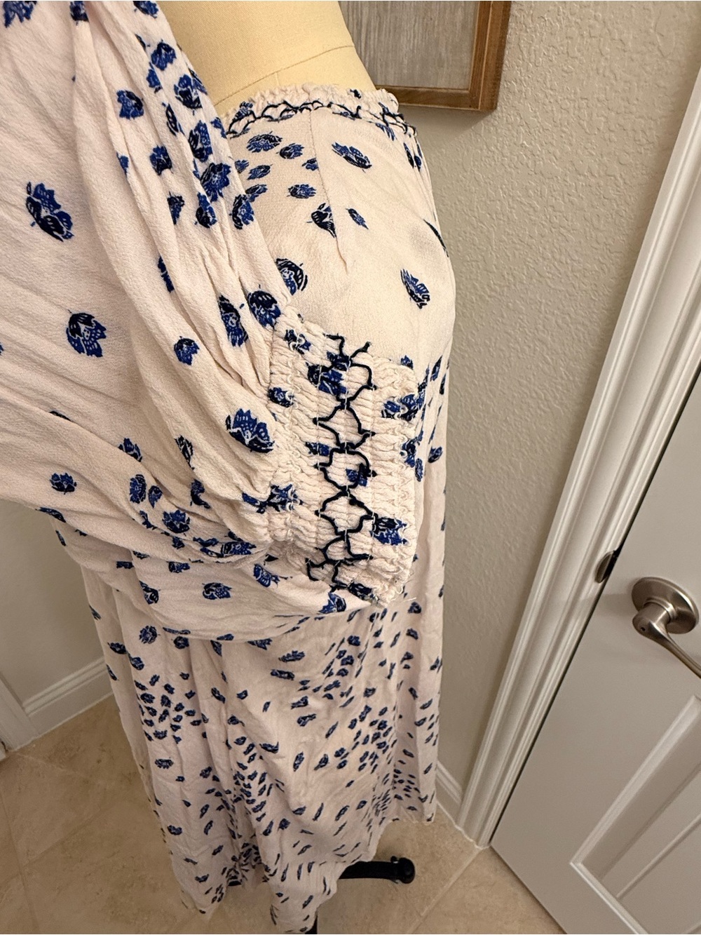 Free People Smocked tunic mini dress oversized sz XL - Picture 6 of 10